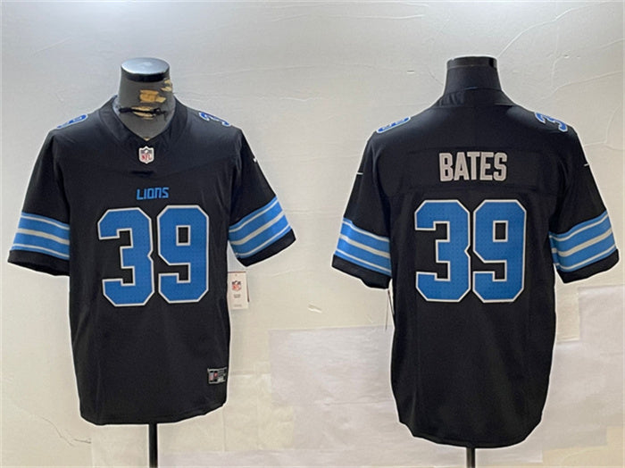 Custom Men’s Detroit Lions #39 Jake Bates Black 2024 F.U.S.E. 2nd Alternate Vapor Limited Stitched Jersey