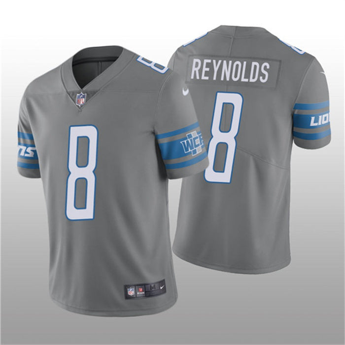 Custom Men’s Detroit Lions #8 Josh Reynolds Grey Vapor Untouchable Limited Stitched Jersey