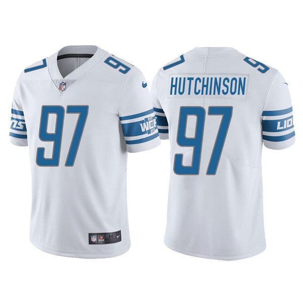 Custom Men’s Detroit Lions #97 Aidan Hutchinson White NFL Draft Vapor Untouchable Limited Stitched Jersey