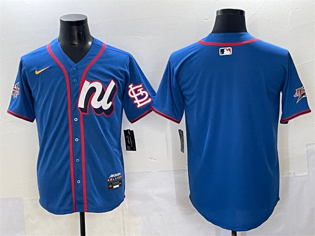 Custom Men’s National League St. Louis Cardinals Blank Blue 2025 All-Star Edition Limited Stitched Baseball Jersey