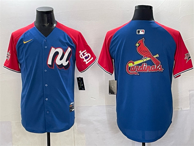 Custom Men’s National League St. Louis Cardinals Team Big Logo BluE Red Alternate 2025 All-Star Edition Limited Stitched Baseball Jersey