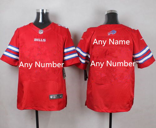 Custom Men’s Bills Red Stitched NFL Rush Customized Elite Jersey