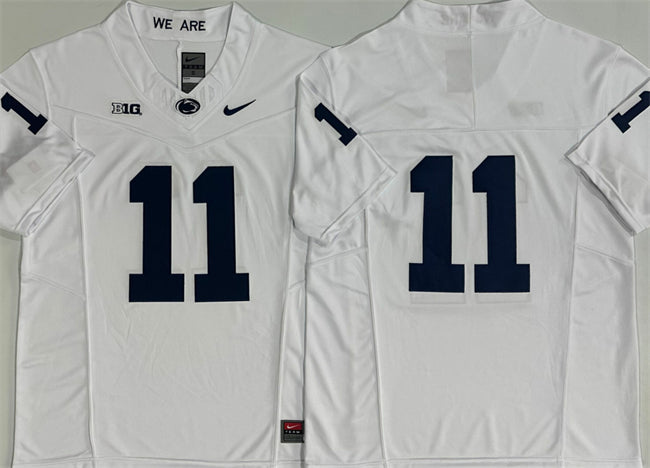 Custom Men’s Penn State Nittany Lions #11 Abdul Carter White 2024 F.U.S.E. No Name Stitched Jersey