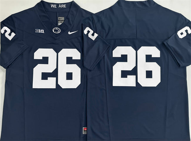 Custom Men’s Penn State Nittany Lions #26 Saquon Barkley Navy 2024 F.U.S.E. No Name Stitched Jersey