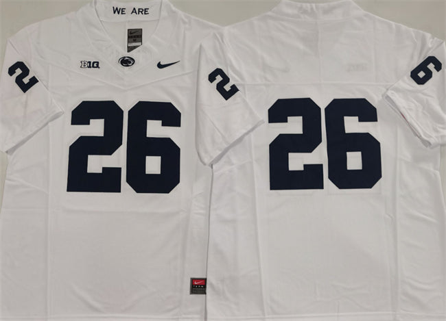 Custom Men’s Penn State Nittany Lions #26 Saquon Barkley White 2024 F.U.S.E. No Name Stitched Jersey