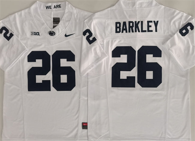 Custom Men’s Penn State Nittany Lions #26 Saquon Barkley White 2024 F.U.S.E. Stitched Jersey