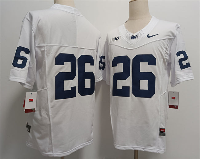 Custom Men’s Penn State Nittany Lions #26 Saquon Barkley White 2024 F.U.S.E. Stitched Jersey