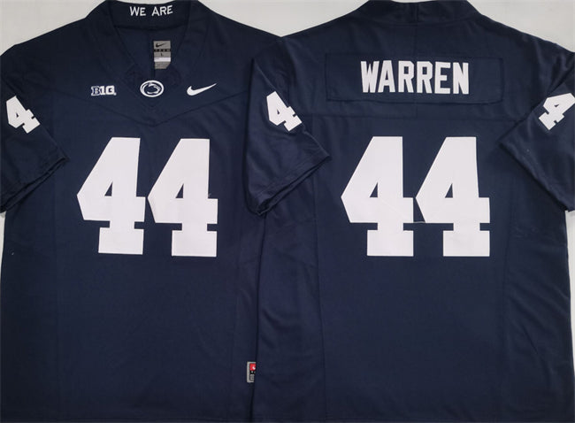 Custom Men’s Penn State Nittany Lions #44 Davis Warren Navy 2024 F.U.S.E. With Name Stitched Jersey