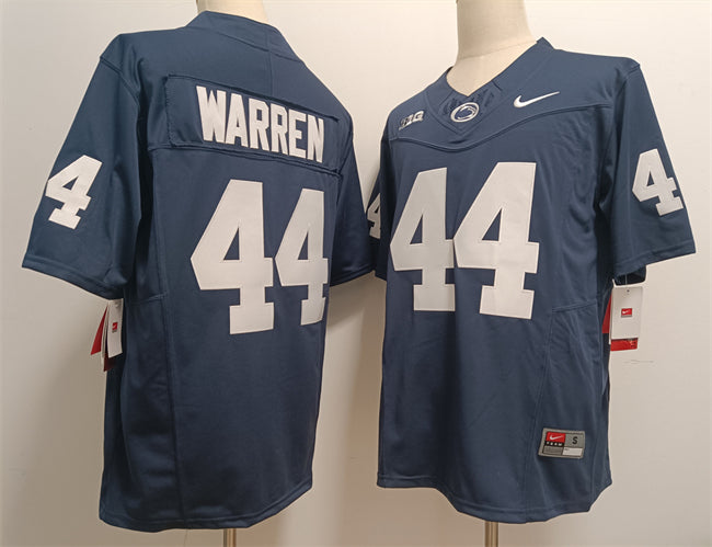 Custom Men’s Penn State Nittany Lions #44 Davis Warren Navy 2024 F.U.S.E. With Name Stitched Jersey