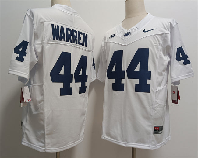 Custom Men’s Penn State Nittany Lions #44 Davis Warren White 2024 F.U.S.E. With Name Stitched Jersey
