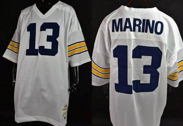 Custom Men’s Pittsburgh Panthers #13 Dan Marino White Stitched Jersey