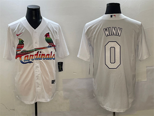Custom Men’s St. Louis Cardinals #0 Masyn Winn White Cool Base Stitched Baseball Jersey