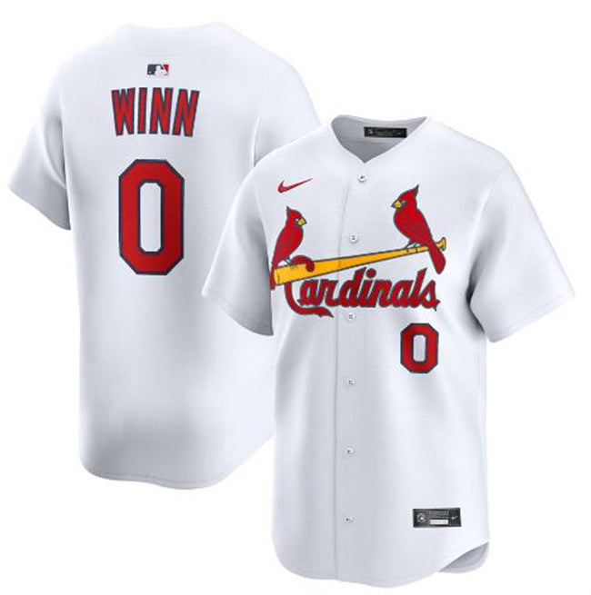 Custom Men’s St. Louis Cardinals #0 Masyn Winn White Home Limited Stitched Baseball Jersey