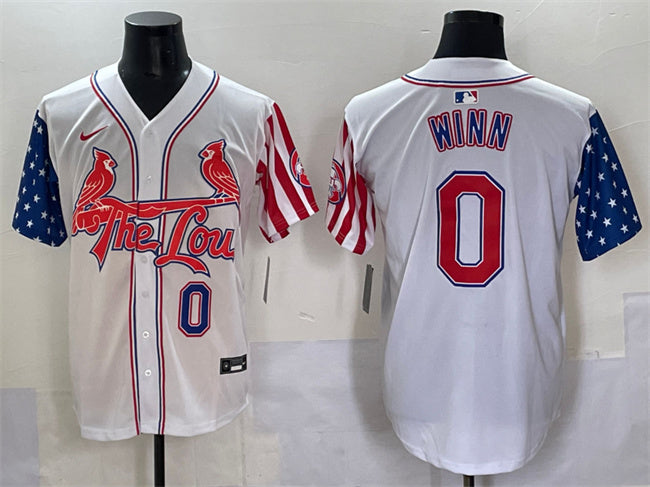 Custom Men’s St.Louis Cardinals #0 Masyn Winn White Independence Day Vapor Premier Limited Stitched Baseball Jersey