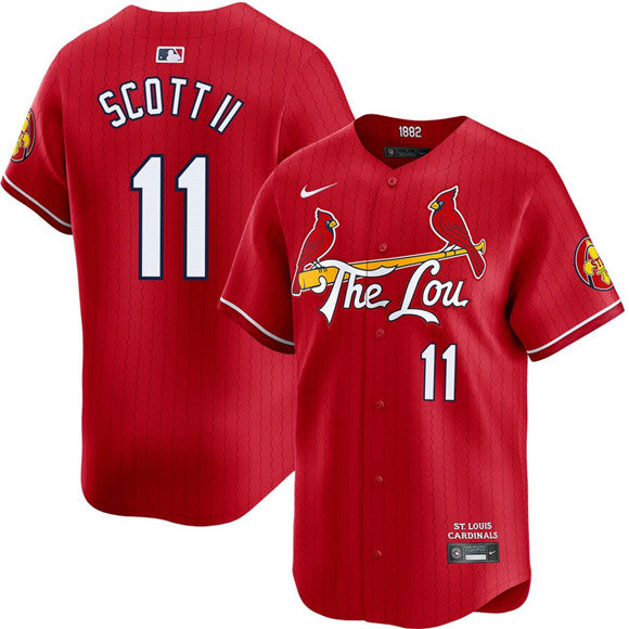 Custom Men’s St. Louis Cardinals #11 Victor Scott II Red City Connect Limited Stitched Baseball Jersey