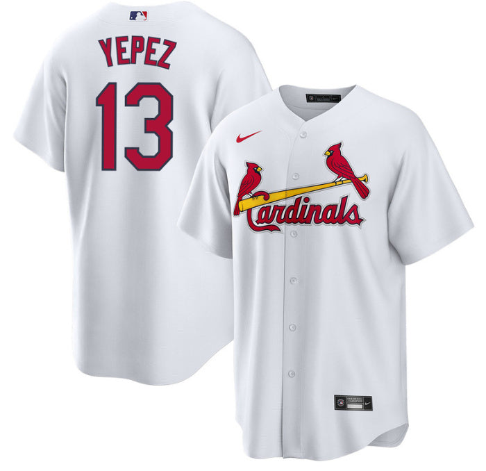 Custom Men’s St. Louis Cardinals #13 Juan Yepez White Cool Base Stitched Jersey