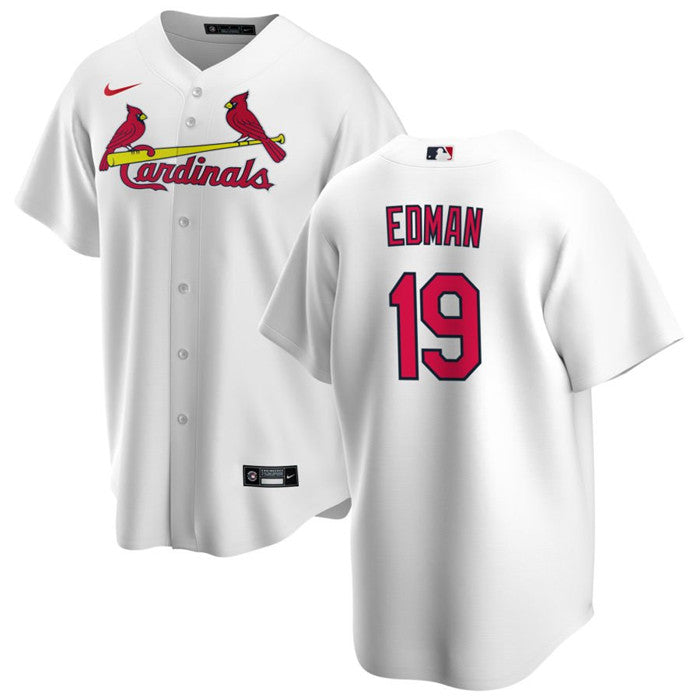 Custom Men’s St. Louis Cardinals #19 Tommy Edman White Cool Base Stitched Jersey