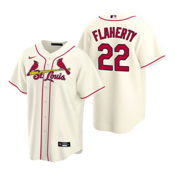 Custom Men’s St. Louis Cardinals #22 Jack Flaherty Cream Cool Base Stitched Jersey