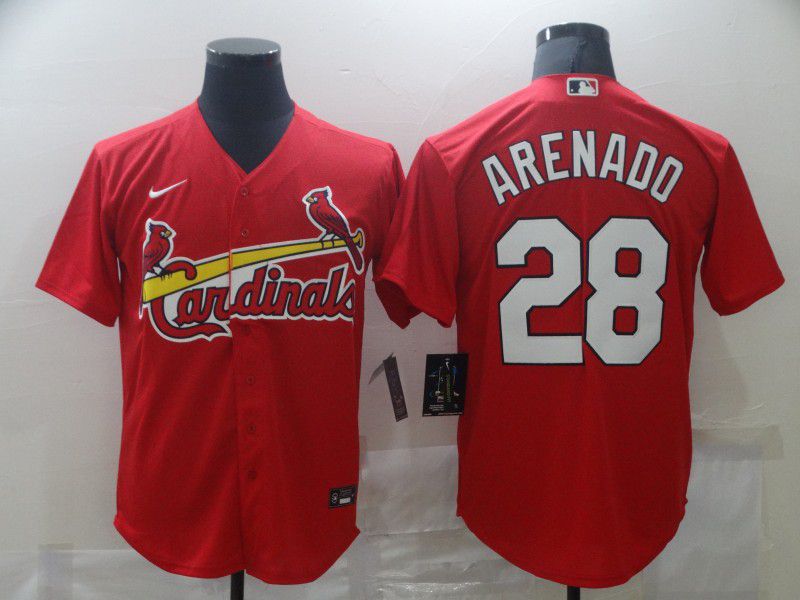 Custom Men’s St. Louis Cardinals #28 Nolan Arenado Red Stitched MLB Cool Base Jersey