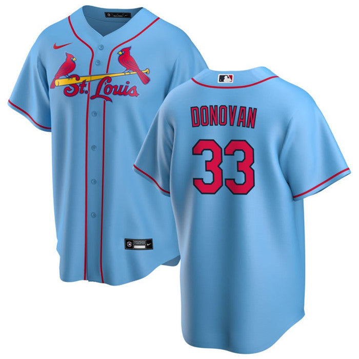 Custom Men’s St. Louis Cardinals #33 Brendan Donovan Blue Cool Base Stitched Jersey
