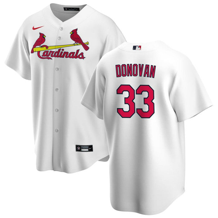 Custom Men’s St. Louis Cardinals #33 Brendan Donovan White Cool Base Stitched Jersey