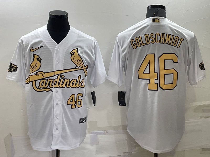 Custom Men’s St. Louis Cardinals #46 Paul Goldschmidt 2022 All-Star White Cool Base Stitched Baseball Jersey