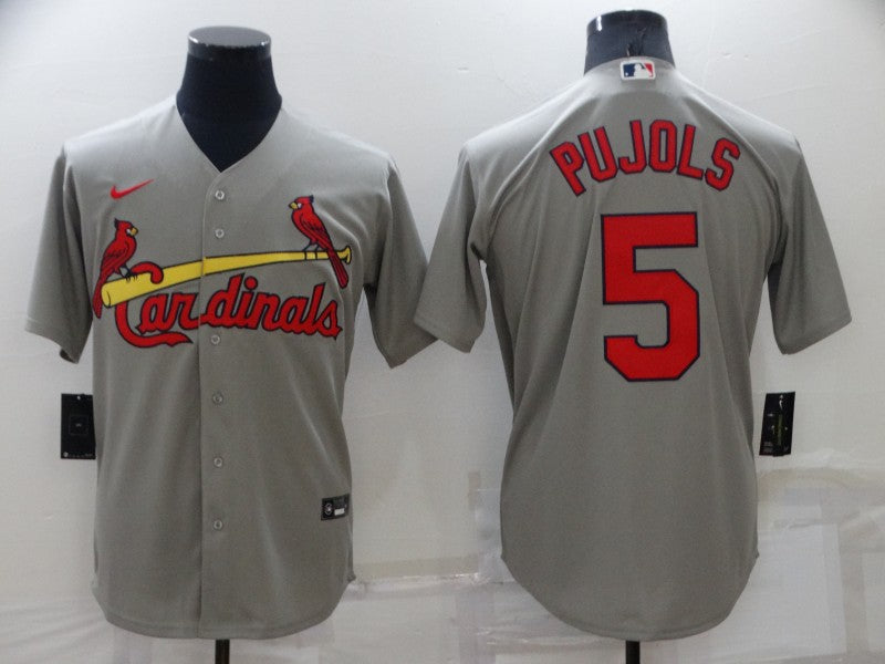 Custom Men’s St. Louis Cardinals #5 Albert Pujols Grey Cool Base Stitched Jersey