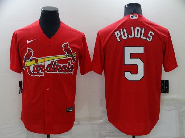Custom Men’s St. Louis Cardinals #5 Albert Pujols Red Cool Base Stitched Jersey