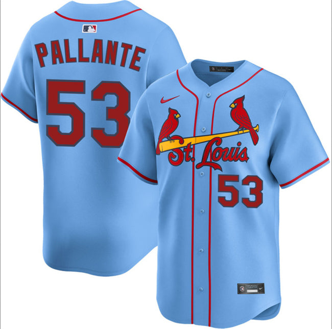 Custom Men’s St. Louis Cardinals #53 Andre Pallante Blue Alternate Limited Stitched Baseball Jersey