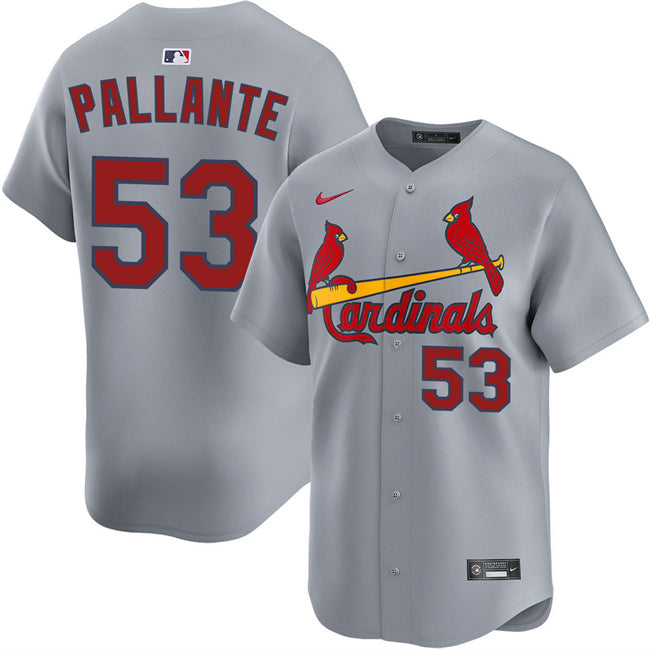 Custom Men’s St. Louis Cardinals #53 Andre Pallante Grey 2024 Away Limited Stitched Baseball Jersey