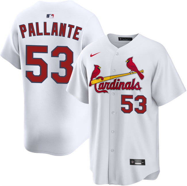 Custom Men’s St. Louis Cardinals #53 Andre Pallante White Home Limited Stitched Baseball Jersey