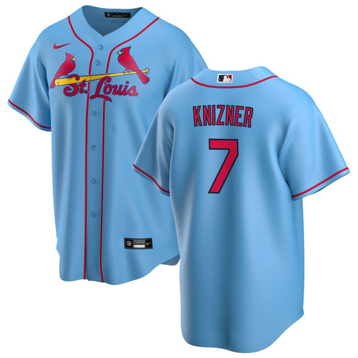 Custom Men’s St. Louis Cardinals #7 Andrew Knizner Blue Cool Base Stitched Jersey