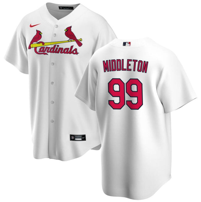 Custom Men’s St. Louis Cardinals #99 Keynan Middleton White Cool Base Stitched Jersey