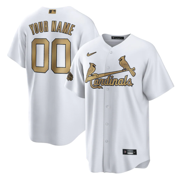 Custom Men’s St. Louis Cardinals Active Player Custom 2022 All-Star White Cool Base Stitched Baseball Jersey