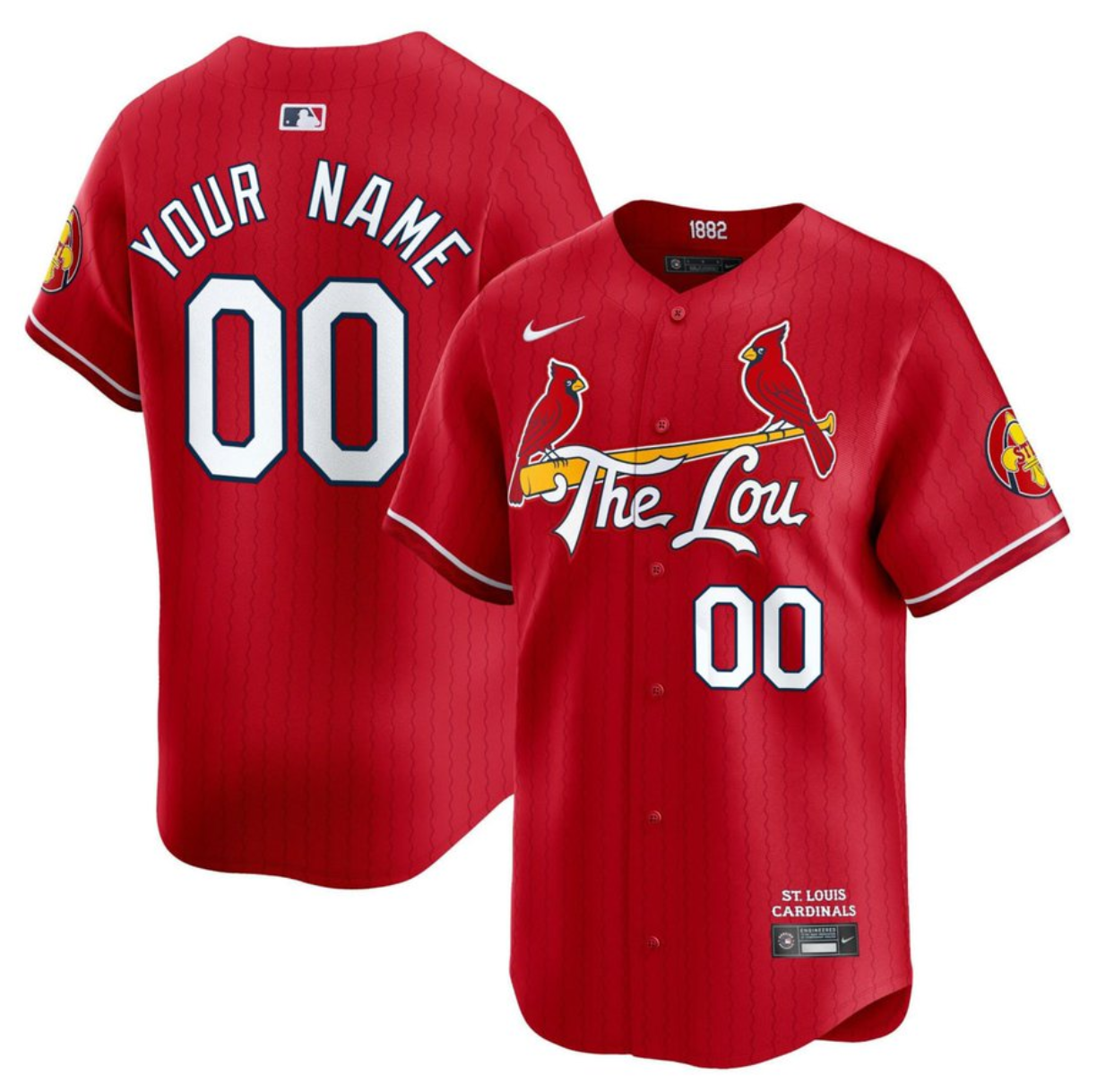 Custom Men’s St. Louis Cardinals Active Player Custom Red 2024 City Connect Limited Stitched Baseball Jersey