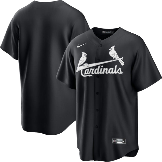 Custom Men’s St.Louis Cardinals Blank Black Lights Out Limited Stitched Baseball Jersey