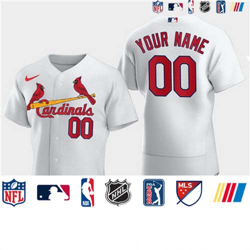 Custom Men’s St. Louis Cardinals Custom White Flexbase Jersey