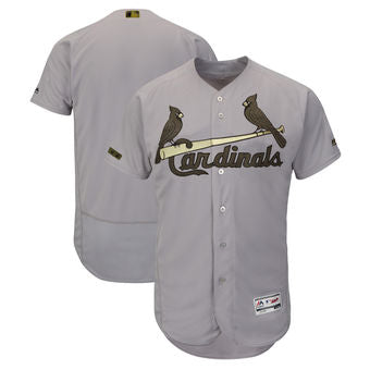 Custom Men’s St. Louis Cardinals Majestic Gray 2018 Memorial Day Collection Flex Base Team Custom Jersey