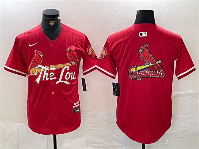 Custom Men’s St. Louis Cardinals Team Big Logo Red 2024 City Connect Limited Stitched Baseball Jerseys