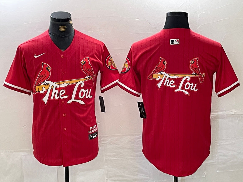 Custom Men’s St. Louis Cardinals Team Big Logo Red 2024 City Connect Limited Stitched Baseball Jerseys