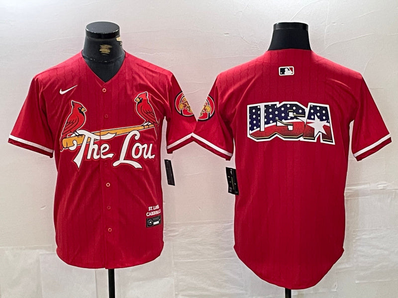 Custom Men’s St. Louis Cardinals Team Big Logo Red 2024 City Connect Limited Stitched Baseball Jerseys