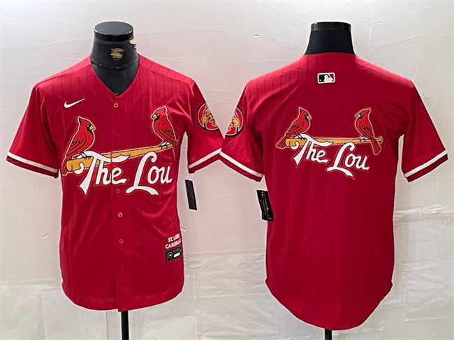 Custom Men’s St. Louis Cardinals Team Big Logo Red 2024 City Connect Limited Stitched Baseball Jerseys