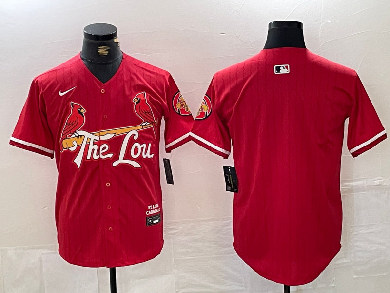 Custom Men’s St. Louis Cardinals Team Big Logo Red 2024 City Connect Limited Stitched Baseball Jerseys