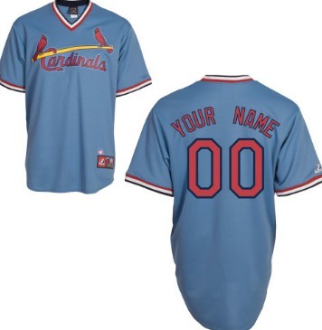 Custom Men’s’ St. Louis Cardinals Customized Light Blue Throwback Jersey