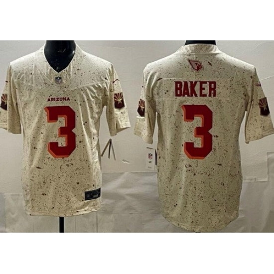 Custom Men’s Arizona Cardinals #3 Budda Baker Limited Cream Rivalries FUSE Vapor Jersey