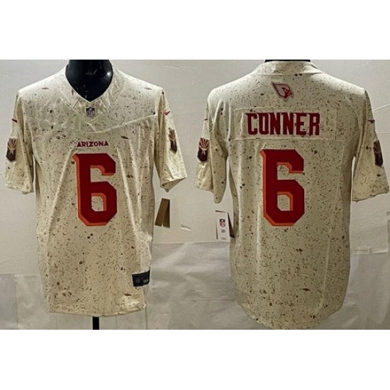 Custom Men’s Arizona Cardinals #6 James Conner Limited Cream Rivalries FUSE Vapor Jersey