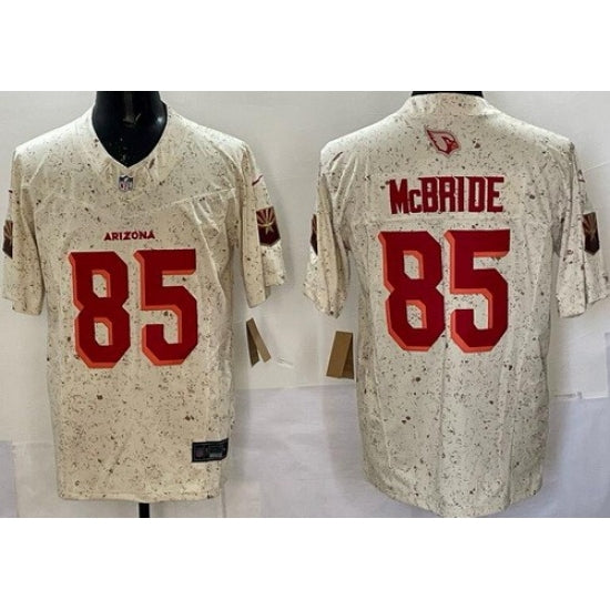 Custom Men’s Arizona Cardinals #85 Trey McBride Limited Cream Rivalries FUSE Vapor Jersey