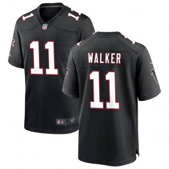 Custom Men’s Atlanta Falcons #11 Jalon Walker Black Football Stitched Game Jersey