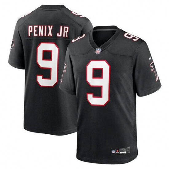 Custom Men’s Atlanta Falcons #9 Michael Penix Jr. Black Alternate Football Stitched Game Jersey