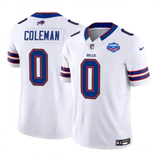 Custom Men’s Buffalo Bills #0 Keon Coleman White 2025 F.U.S.E. With Farewell Vapor Untouchable Limited Football Stitched Jersey